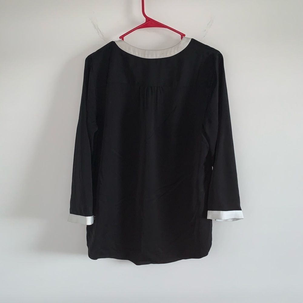 J Crew V-Neck Black Shirt M - Picture 3 of 7
